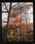 FDR's Autumn Canopy at Warm Springs — original acrylic palette knife painting by CeciltheArtist, framed