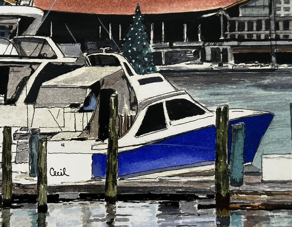 Jacksonville Landing — Original Watercolor