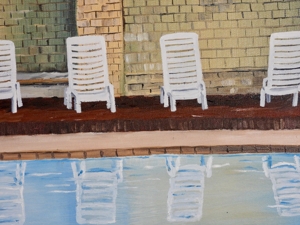 Jekyll Island Pool — Original Oil Painting
