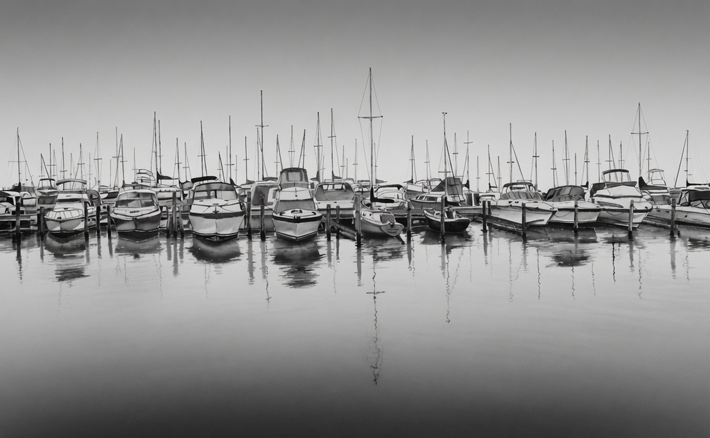 Julington Creek Marina II — Original Pen & Ink