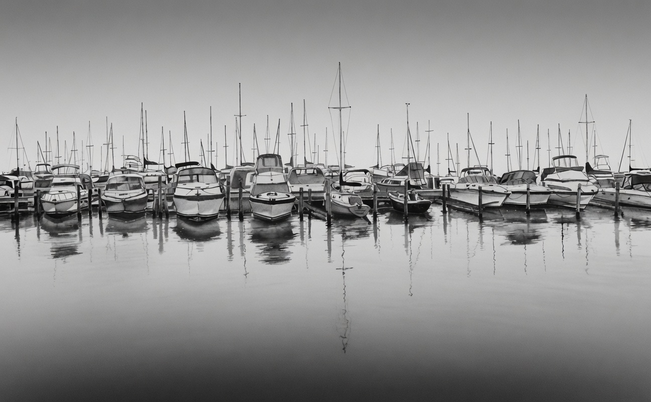 Julington Creek Marina II — Original Pen & Ink