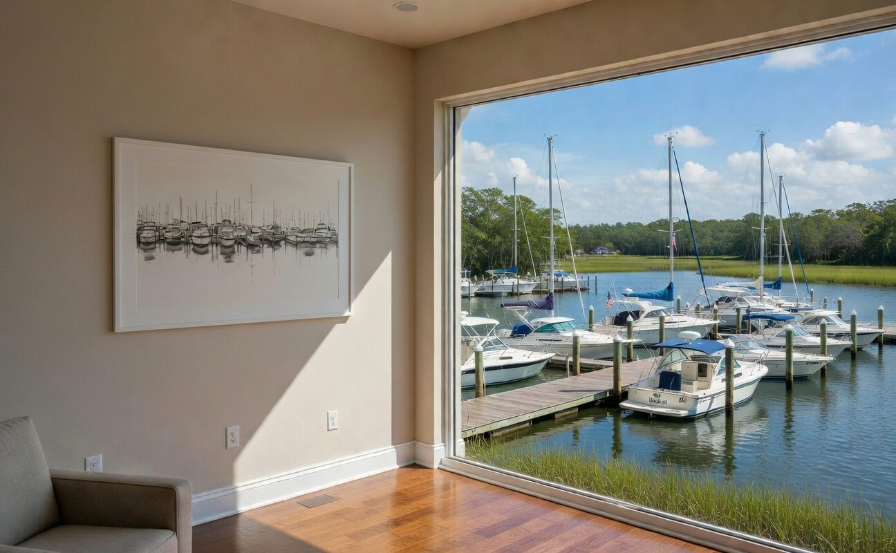 Julington Creek Marina II — Original Pen & Ink