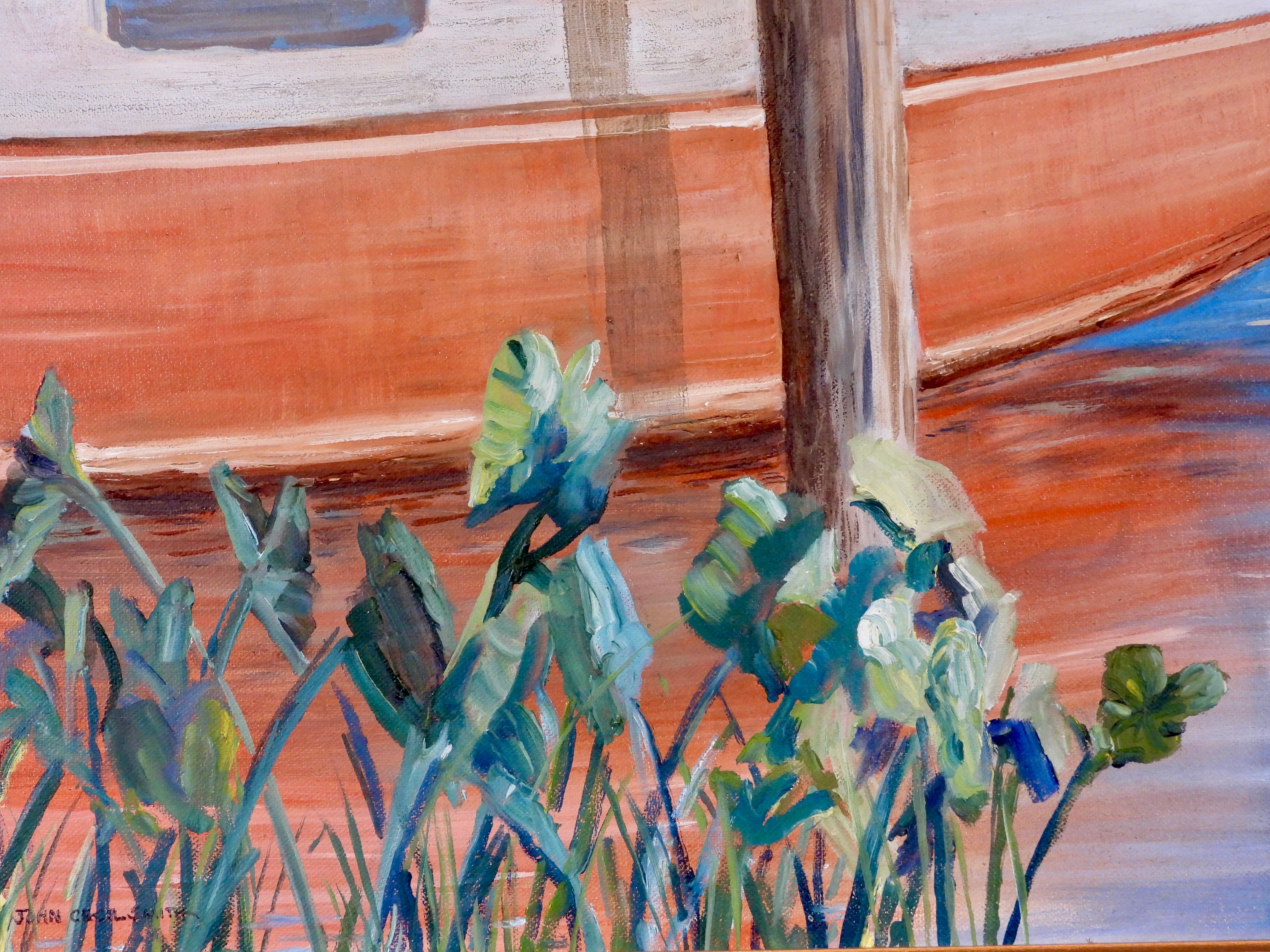 Boat at the Dock — Original Oil Painting