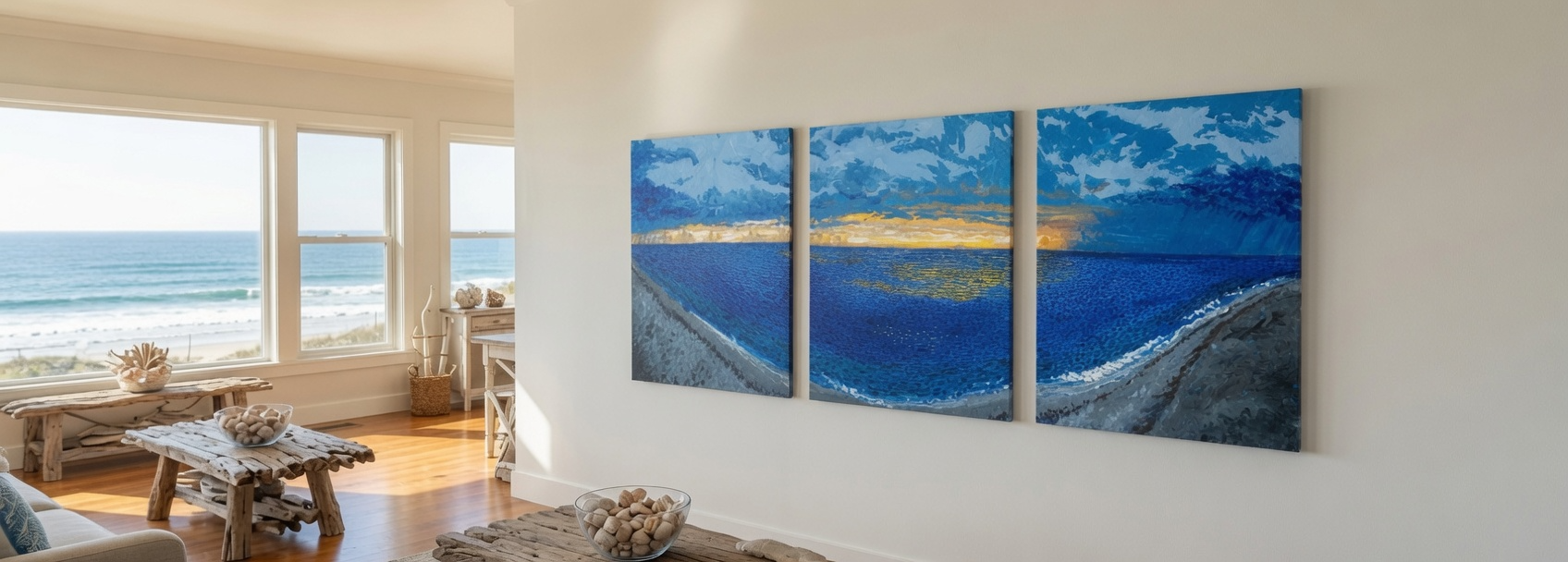 Captiva Beach Triptych — Original Acrylic Painting