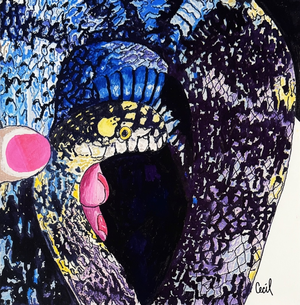 Elaphe Carinata #4 - Original Watercolor