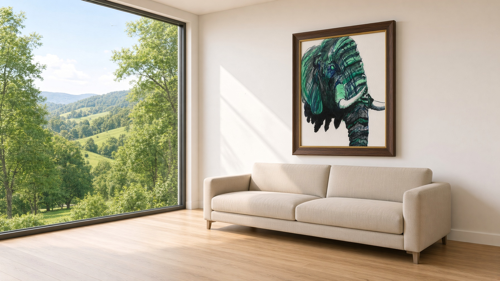 Green Elephant - Fine Art Print