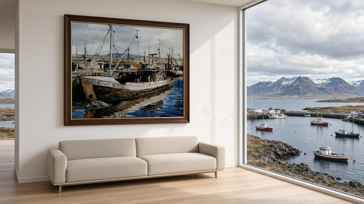 Keflavik Iceland Fishing Boat - Fine Art Canvas